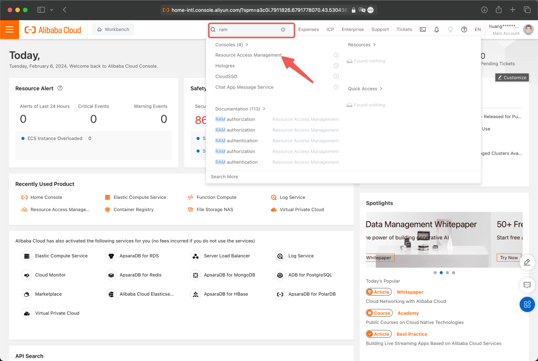 Alibaba Cloud Resource Access Management